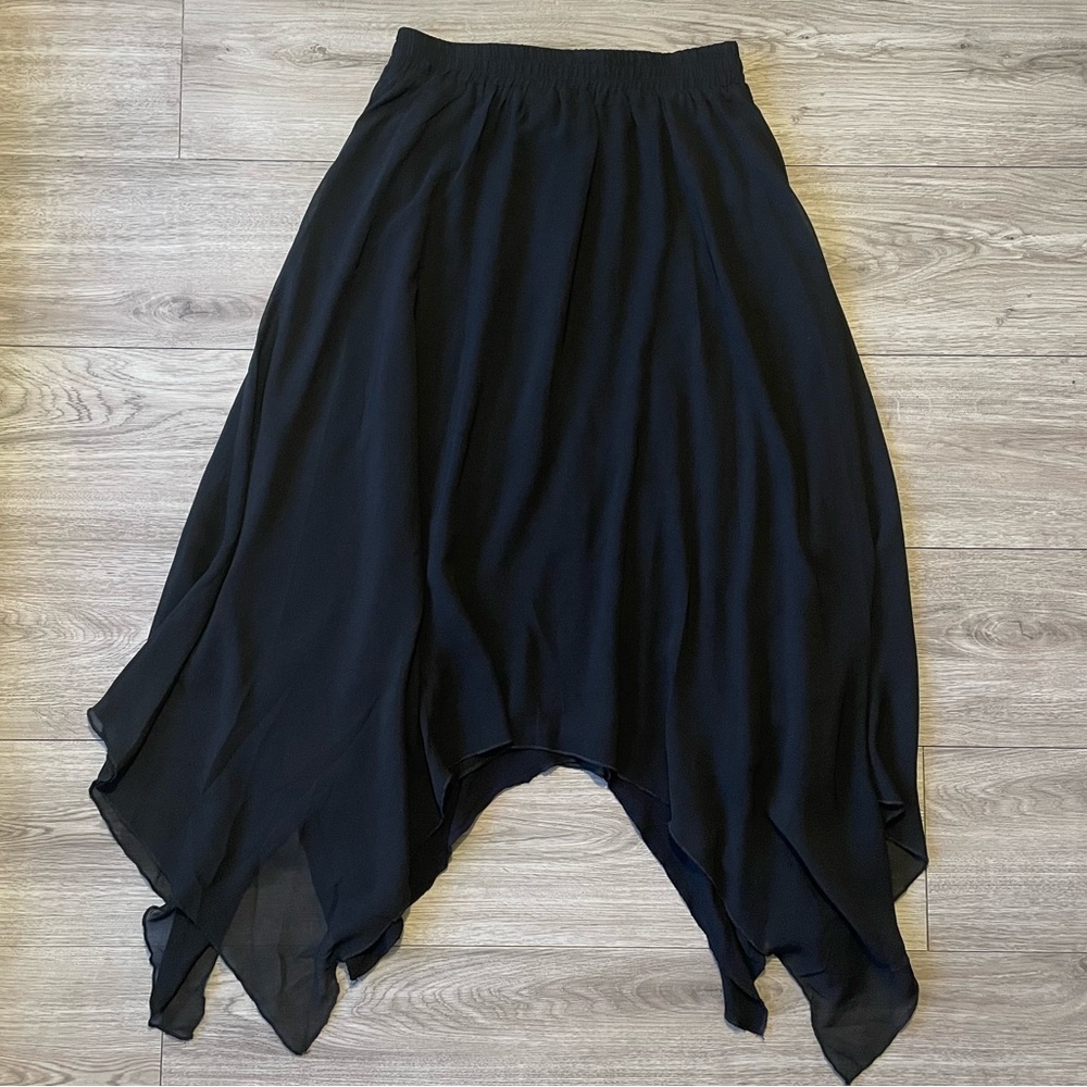 Disturbia Levitate Handkerchief Hem Gothic Midi Skirt